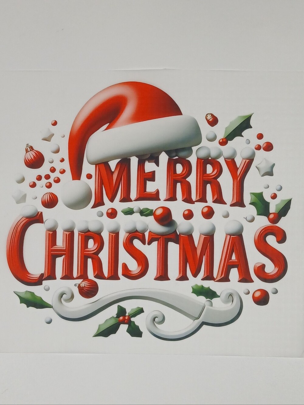 Merry Christmas Festive Santa Hat Clothing Applique Patch / Motif